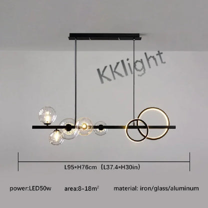 Decorbites™ Glasblasen-Kronleuchter: Moderne nordische LED-Hängeleuchte für Esszimmer und Küche