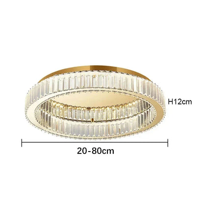 DecorBites™ Crystal Circle Ceiling Chandelier LED Indoor Lighting for Living Room Bedroom Study