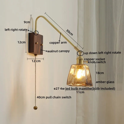 Decorbites™ Glas-Kupfer-LED-Wandleuchte Moderne Treppenbeleuchtung