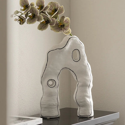 DecorBites™ Geometric Ceramic Vase - Abstract Ornaments, Home Decor