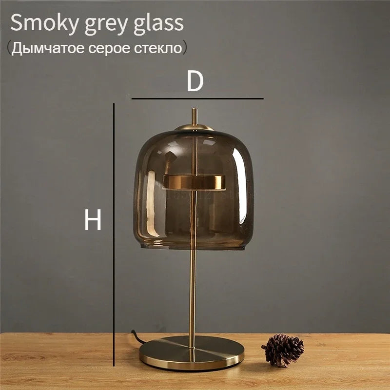 Decorbites™ Glas-Lampenschirm LED-Tischleuchte für modernes Schlafzimmer-Dekor