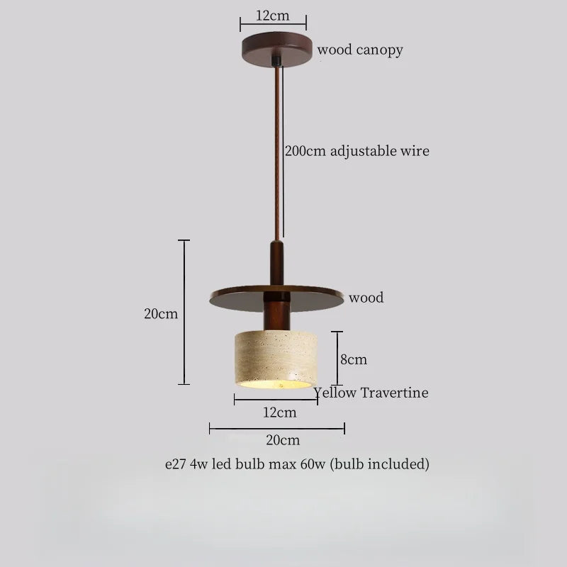Decorbites™ LED Gelbe Travertin-Stein-Hängeleuchten | Wabi Sabi Vintage Hängelampe