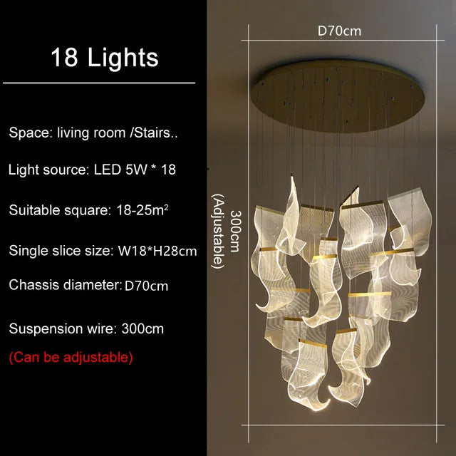 Decorbites™ LED-Lichtleiter-Deckenleuchter Modernes Novitätsdesign für Wohnzimmer-Dekor-Beleuchtung