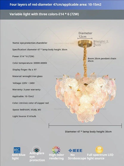 Decorbites™ Glas Blume Prinzessin Zimmer LichtLux Postmodern Französisch Creme Wind Lampe