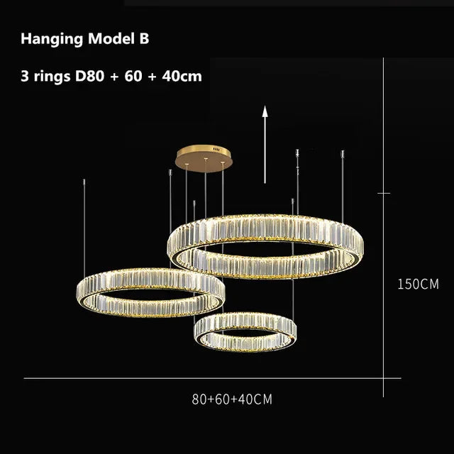 Gold Crystal Round Pendant