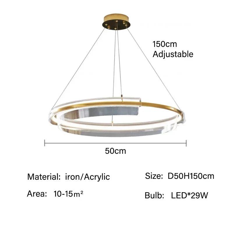 Decorbites™ Goldring-Leuchter LED-Hängeleuchte Moderne Hängelampe für die Heimdekoration