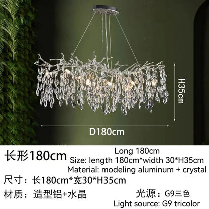 Decorbites™ Golden Crystal Tree Deckenleuchter, Luxuriöse Aluminium-Kunstarmatur