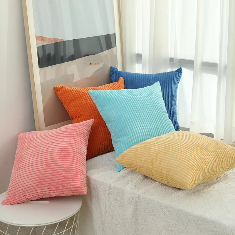 Decorbites™ Kordstoff gestreiftes Kissenbezug 30-60 cm weich bequem Deko-Kissenbezug für Zuhause