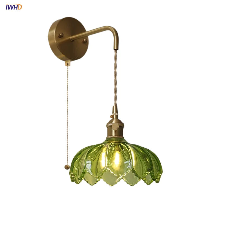 Decorbites™ Grüner Glas-Griffschalter LED-Wandleuchten für Küche, Schlafzimmer, Wohnzimmer