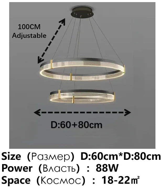 Decorbites™ Schwarze Acryl-LED-Hängeleuchte für modernes Wohnraumausstattung