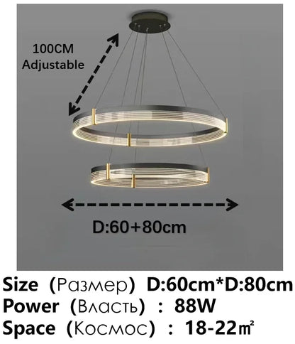 Decorbites™ Schwarze Acryl-LED-Hängeleuchte für modernes Wohnraumausstattung