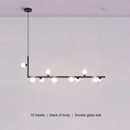 Decorbites™ Glas Schwarz Kronleuchter Pendellampe Nordisch Modern Wohnzimmerleuchte