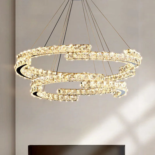 DecorBites™ Crystal LED Pendant Lights Chrome Steel Modern Luxury Fixtures