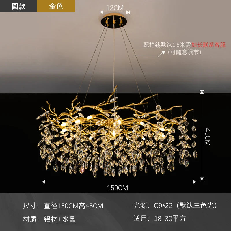 Decorbites™ Goldener Ast LED Deckenleuchter Moderner Wohnzimmer Pendelleuchte