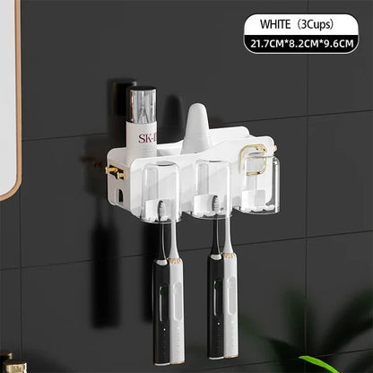 Decorbites™ Umgekehrtes Zahnbürstenhalter mit automatischer Zahnpasta-Presser & Make-up-Aufbewahrungsregal