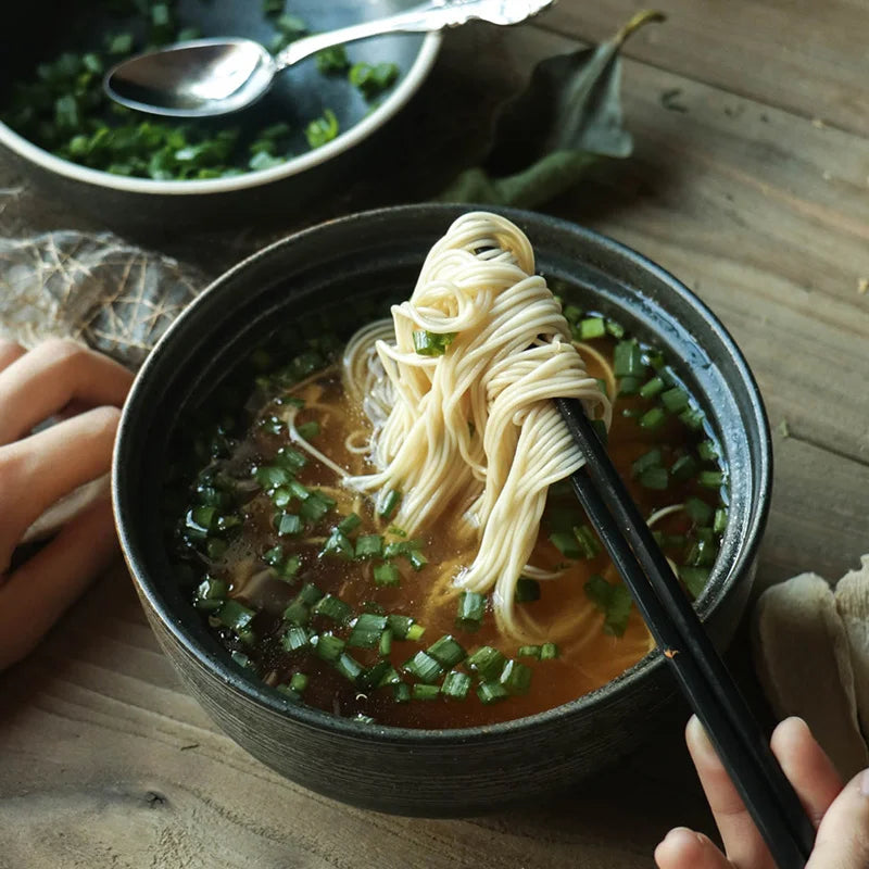 Decorbites™ Japanisches Keramik-Ramen-Bowl-Set – Nudelsuppe- & Reisbowl mit Deckel