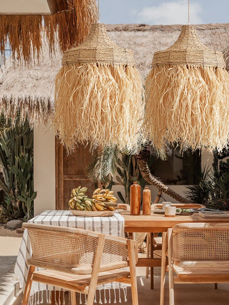 Decorbites™ Handgewebte Pendellampen aus Rattan-Gras - Einfaches natürliches Design im Wabi-Sabi-Stil