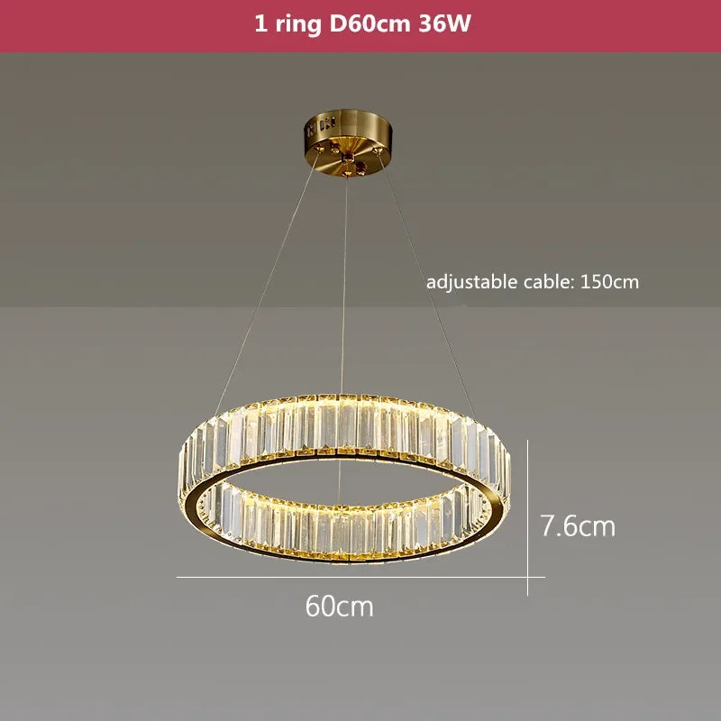 Decorbites™ Kristall-LED-Kronleuchter: Moderne Stahl-Hängeleuchte für luxuriöse Eingangshalle-Dekoration