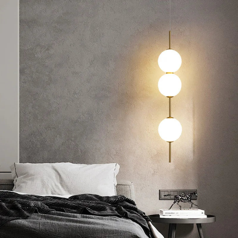 Decorbites™ LED Weiß Glas Kugel Hängeleuchte für die Hausdekoration.
