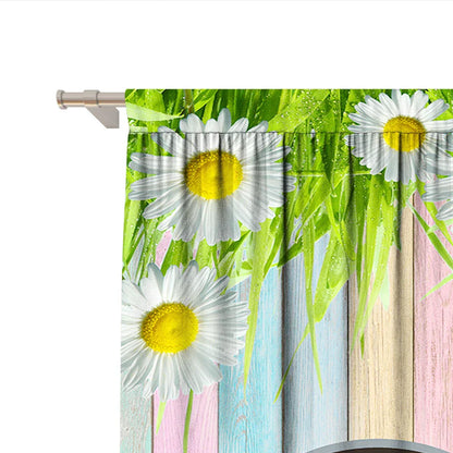 DecorBites™ Easter Curtains with Pole Pocket, Ideal for Kitchens, Living Rooms, Balconies, Gardens