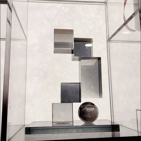 DecorBites™ Geometric Crystal Glass Bookshelf Ornaments