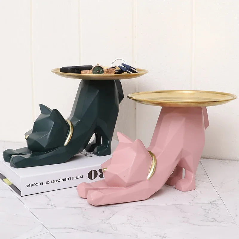 Decorbites™ Geometrische Katzen-Speicherfiguren - Nordischer Dekorationsschlüsselbehälter für den Hausflureingang