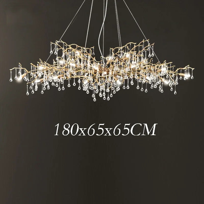 Gold Crystal Villa Chandelier 260x80x70cm