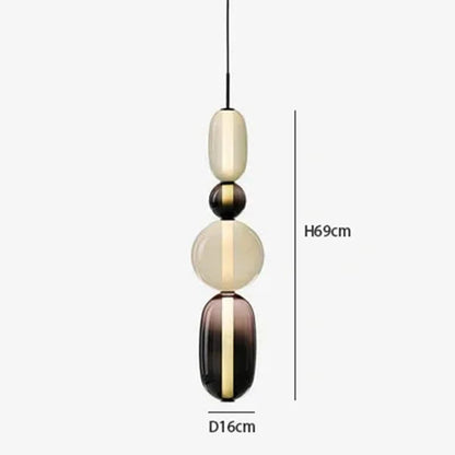 Italian Candy Glass Pendant Light in Black or White
