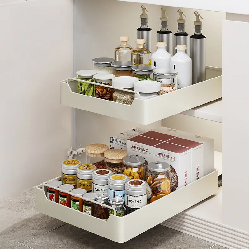 Decorbites™ Küchenorganizer-Regal für Schrankaufbewahrung und Tafelgeschirr - Schiebebare Geschirrablage