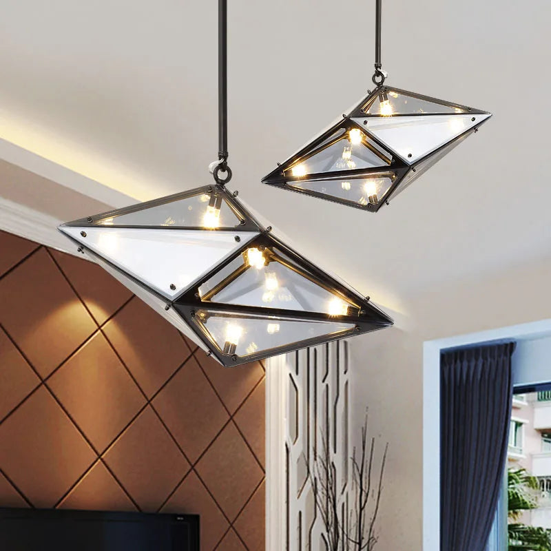 Decorbites™ Diamantglas LED-Hängeleuchte in Rauchgrau-Amber für das Wohnzimmer