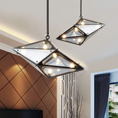 Decorbites™ Diamantglas LED-Hängeleuchte in Rauchgrau-Amber für das Wohnzimmer