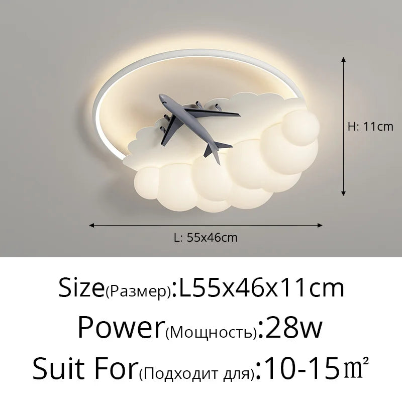 Decorbites™ Kinder Wolken-Flugzeug-Lüster Deckenleuchte für das Kinderzimmer