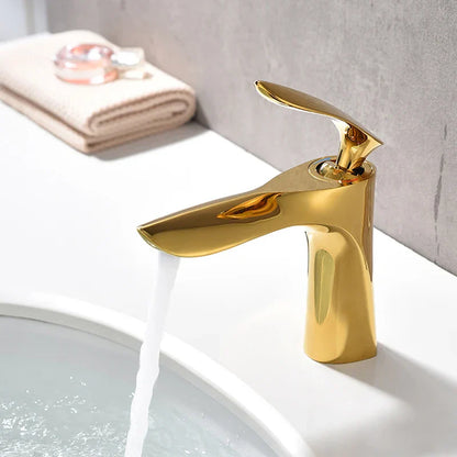 Decorbites™ Golden Badezimmerarmatur Einhebel-Waschbeckenmischer Armatur Deckenmontiert Beckenarmatur