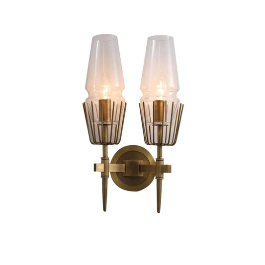 Decorbites™ dimmbare Kristallglas-Messing-Wandleuchte für Schlafzimmer und Bad