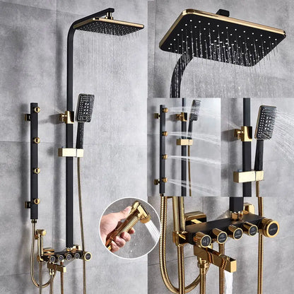Decorbites™ 5-Funktions-Duscharmatur-Set mit Regendusche, Handbrause und Badewannenarmatur