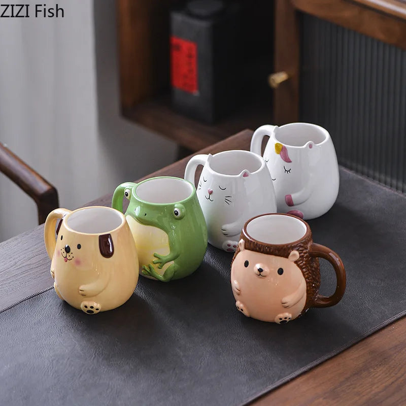 Decorbites™ Süße Cartoon-Tier-Keramiktasse Kinder-Frühstücksbecher Weihnachtsgeschenk
