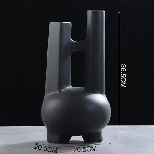 Decorbites™ Elegante gestreifte Keramikvase für TV-Schrank Handwerk Hydroponik Heimdekoration Geschenk