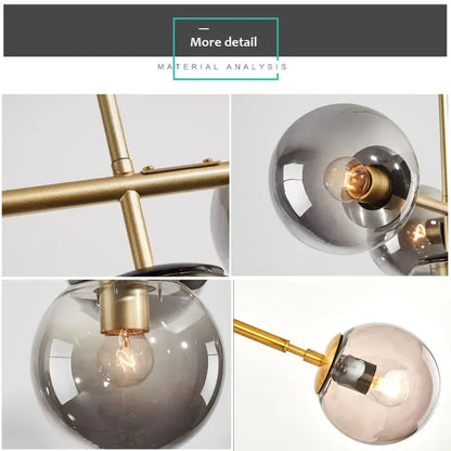 Decorbites™ Glas-Kugel-LED-Hängeleuchte Moderner Kronleuchter für die Wohnzimmerdekoration