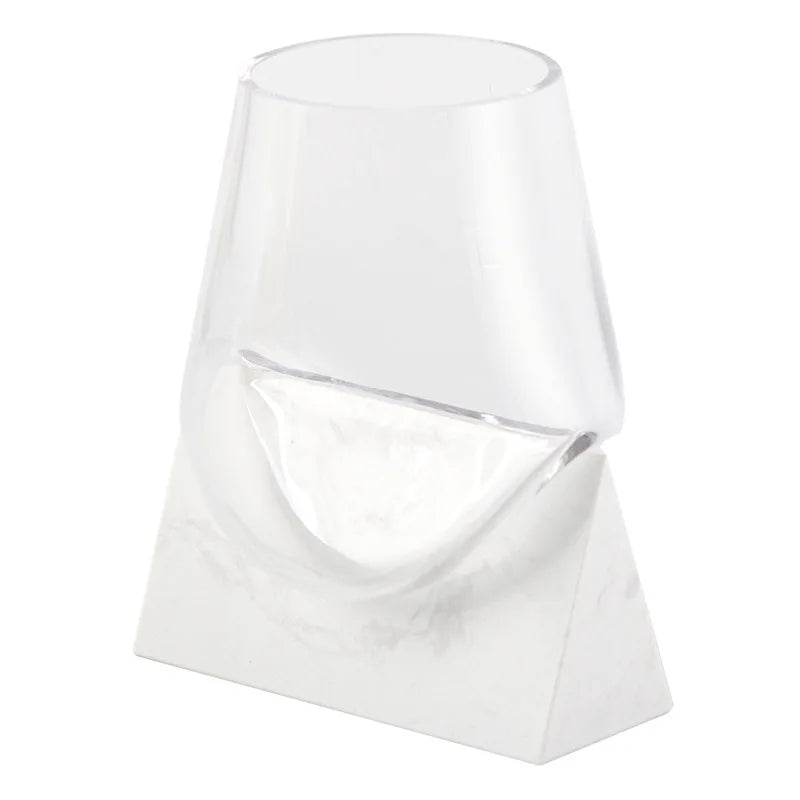 Decorbites™ Abstrakte Glasvase mit Marmorsockel zur Haushaltsdekoration