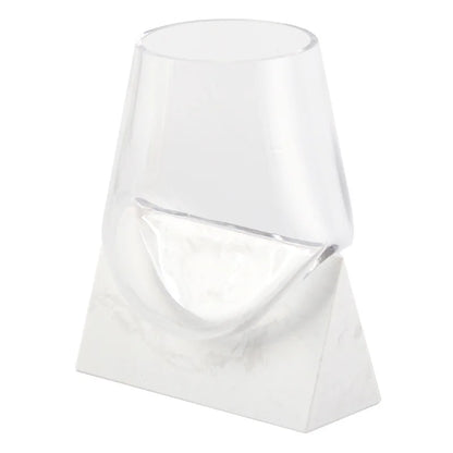 Decorbites™ Abstrakte Glasvase mit Marmorsockel zur Haushaltsdekoration