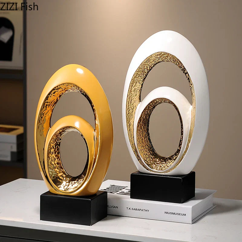 Gold Abstract Desk Sculpture