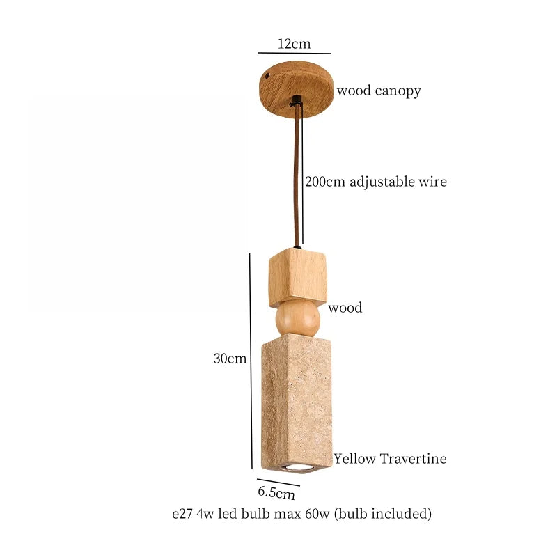 Travertine Vintage Pendant Light