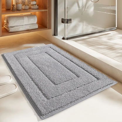 DecorBites™ Geometric Flocked Bath Mat Thicken Super Absorbent Anti-slip Bathroom Rug.