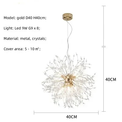 Decorbites™ Löwenzahn Gold/Chrom Kronleuchter mit Kristallen, G9 Anhängerleuchten für elegante Beleuchtung