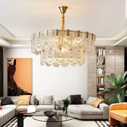 DecorBites™ Elegant Crystal Chandelier for Living Room, Restaurant, and Bedroom Lighting