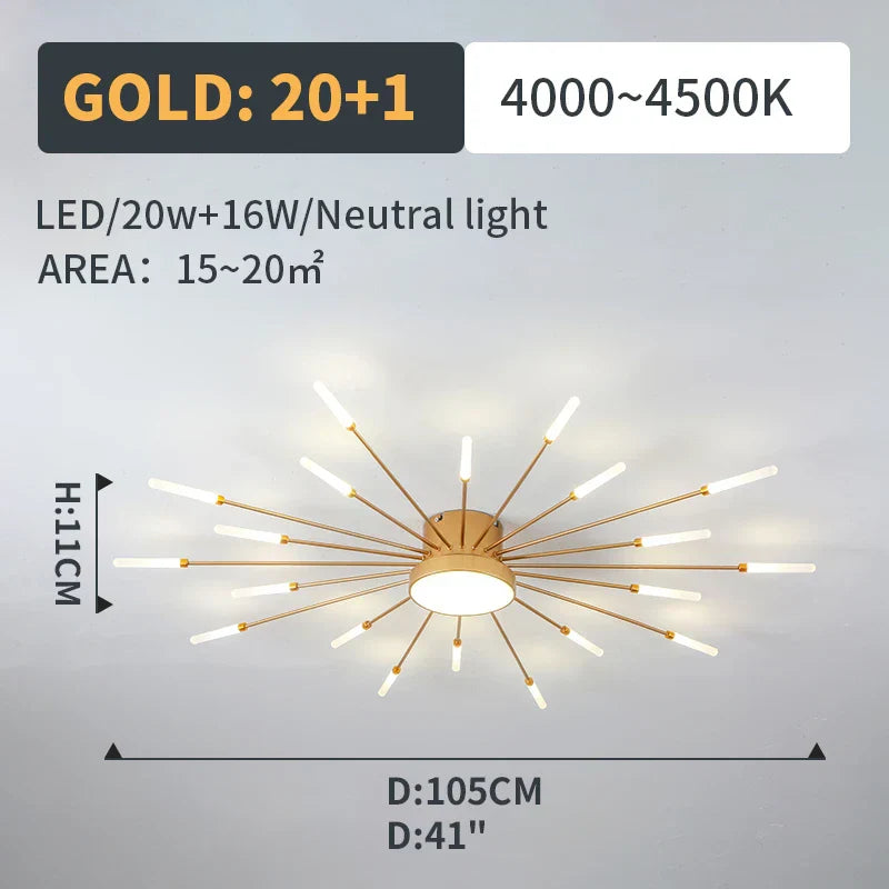 Decorbites™ LED-Feuerwerk-Anhängerlampen – Moderne Kronleuchterbeleuchtung für Wohnzimmer und Schlafzimmer