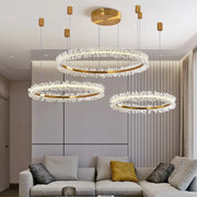 Gold Crystal Ring Chandelier Dia90cm Living Room