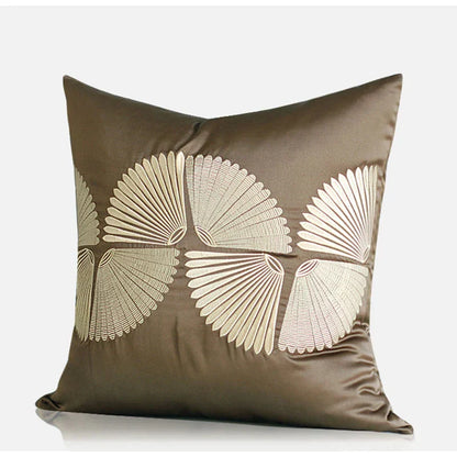 Decorbites™ Dunkelorange Geometrische Blütenblätter Leder-Patch Lendenkissenbezug Luxus-Hülle