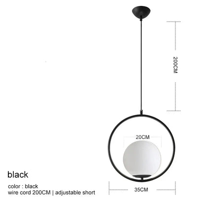 DecorBites™ Glass Ball Pendant Lamp: Elegant Dining Room Light Fixture, Gold Finish