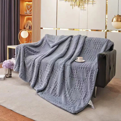 Decorbites™ Zweilagige Korallenfleece-Decke: Hochwertig, einfarbig, gemütliche Lammwolle für Bett, Sofa
